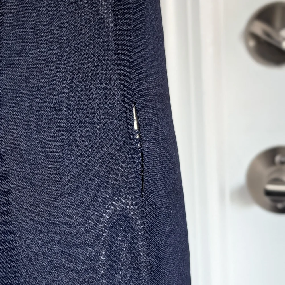 Vintage Navy Dress with Cream Lace Accents - Picture 7 of 15